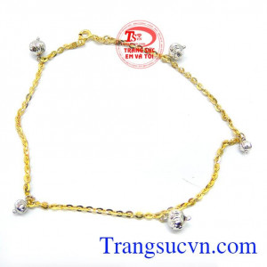 Bán sản phẩm lắc chân nữ vàng 10k chế tác hòn bi kiểu đẹp,chất lượng vàng đảm bảo uy tín,