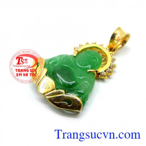 Mặt phật di lặc bọc vàng sang trọng