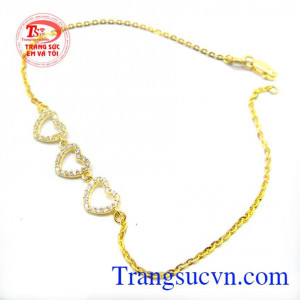 Lắc tay vàng món quà sinh nhật ý nghĩa cho tình yêu. Lắc tay vàng 10k nữ trái tim đẹp
