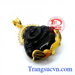 món quà ý nghĩa và tinh thần trong dịp lễ tết và sinh nhật, Mặt phật di lặc đá opsidian bọc vàng