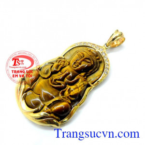 Mặt phật quan âm bọc vàng đẹp