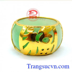 Sản phẩm nhẫn ngọc Rồng vàng tây 10k (41.6% Au) sản phẩm có giấy kiểm định vàng