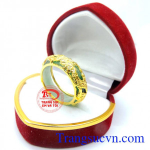 Nhẫn ngọc rồng vàng 10k nhỏ