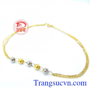 Lắc chân nữ bi vàng 14k đẹp