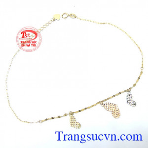 Lắc chân trái tim tặng phái đẹp là sản phẩm dành cho nữ sản phẩm đảm bảo chất lượng vàng, thiết kế và chế tác tinh tế,