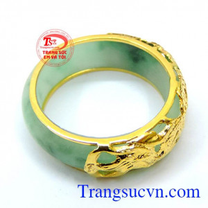 Nhẫn ngọc bọc rồng nam tính