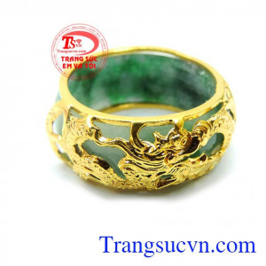 Nhẫn ngọc bọc rồng quyền uy rồng vàng thiết kế và chế tác 3D theo yêu cầu