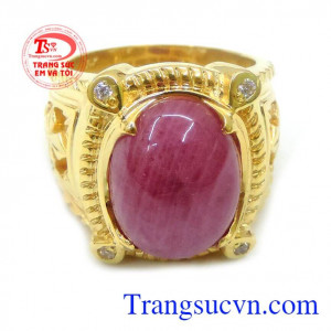 Nhẫn nam ruby mạnh mẽ