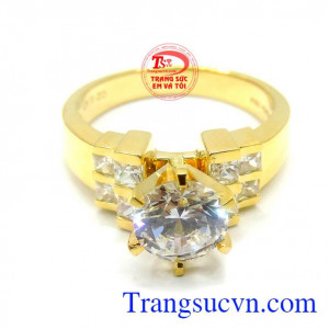 Nhẫn nữ thời trang đá đẹp là kiểu nhẫn nữ vàng đính đá đẹp. 