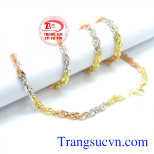 Dây chuyền nữ tính 3 màu đẹp 18k