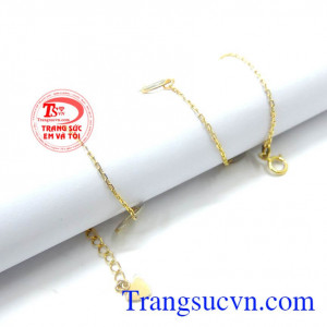 Lắc chân vàng 14k kiểu dáng nữ tính