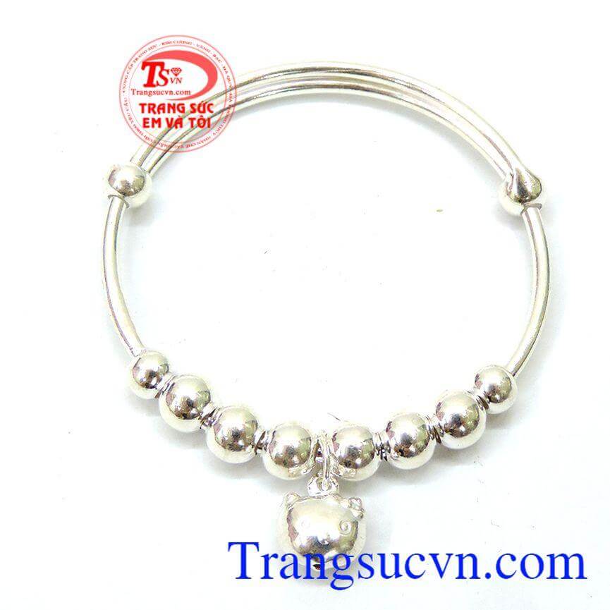 Lắc bạc mặt kitty đẹp cho bé