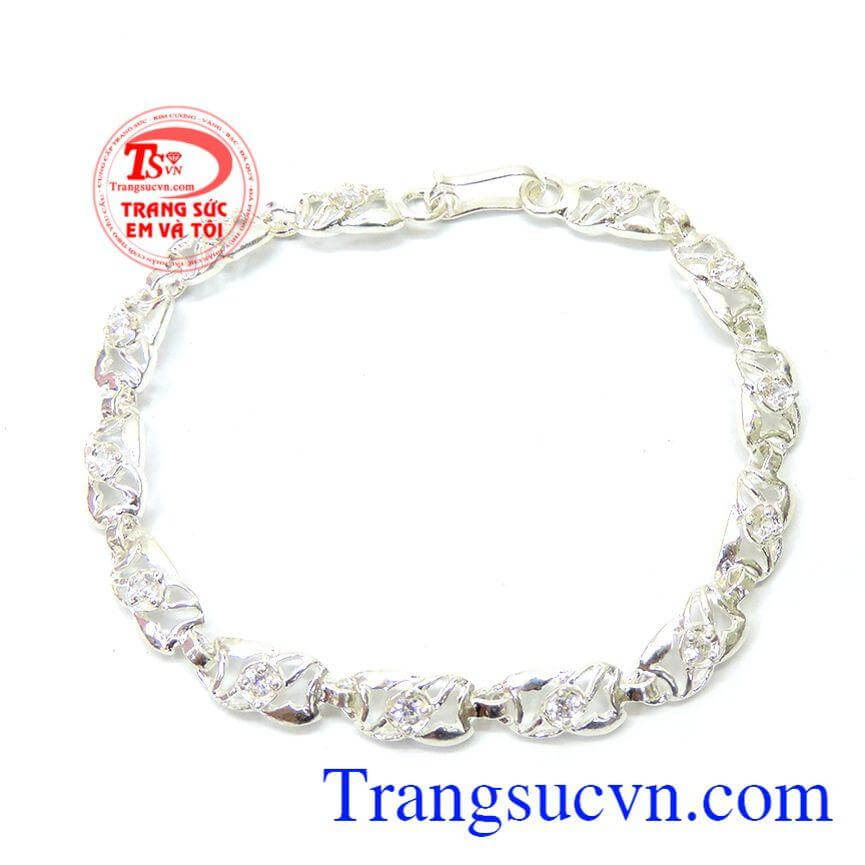 Lắc tay bạc nữ trẻ trung
