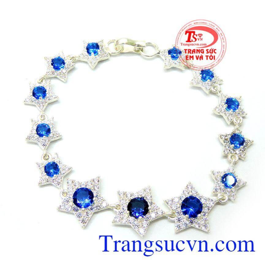 Lắc tay bạc nữ đính đá tinh tế