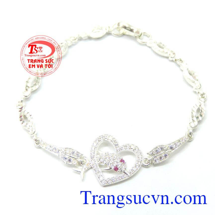 Lắc bạc nữ trái tim đẹp