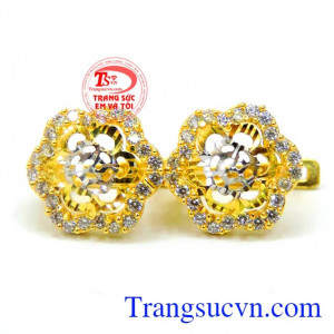 Đôi hoa tai bông hoa đá kết đẹp