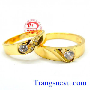 Nhẫn cưới hạnh phúc đẹp TSVN cặp nhẫn cưới tình yêu ngọt ngào, đơn giản mà gắn kết bền chặt