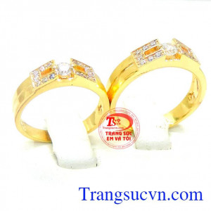 Nhẫn cưới vàng 14k yêu thương