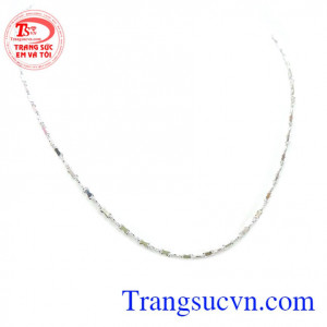 Dây chuyền 18k ý vàng trắng