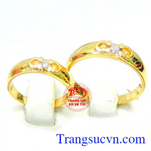 Nhẫn cưới ngọt ngào vàng 14k