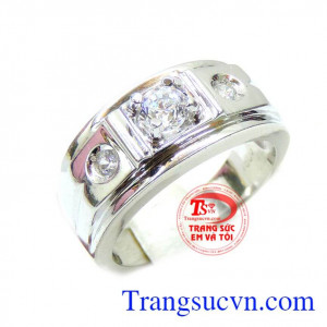 Nhẫn Vàng Trắng Nam