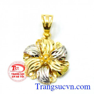 Mặt dây nữ korea bông hoa may mắn là mặt dây chuyền vàng tây dành cho nữ