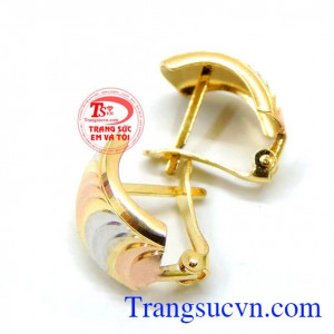 Hoa tai nữ 18k kiểu ý đẹp kiểu dáng chế tác đẹp,tinh xảo,trẻ trung kết hợp với trang phục dễ dàng,