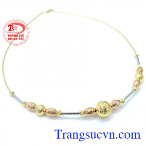 Bán sản phẩm Kiềng vàng nữ Ý bi 3 màu, kiềng vàng 10k đẹp, kiềng vàng nhập khẩu Italy đẹp, sang trọng. 