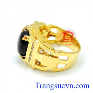 Nhẫn nam sapphire sao 18k quý phái