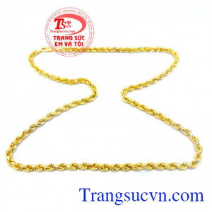 Sản phẩm dây chuyền vàng tây nhập khẩu Italia dạng xoắn nam tính