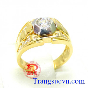 Nhẫn nam đính kim cương tinh tế