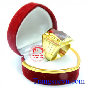Nhẫn vàng đá đỏ nam tính mang lại một vẻ đẹp nam tính đẳng cấp chất lượng đảm bảo