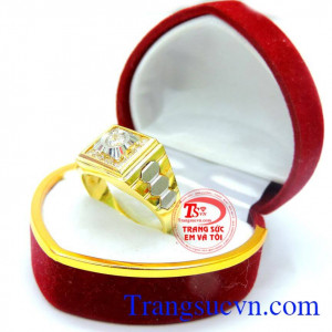 Nhẫn nam vàng tây đẹp được nhiều người ưa chuộng đeo may mắn và nam tính khẳng định đẳng cấp