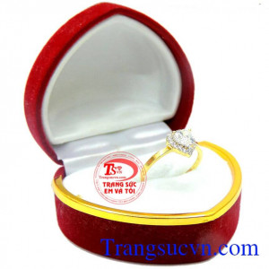 Nhẫn nữ vàng 10k trái tim yêu thương