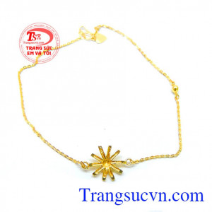Lắc nữ hậu duệ mặt trời vàng tây chất lượng vàng đảm bảo.
