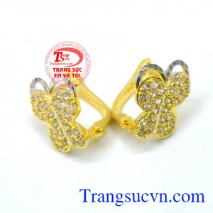 Đôi hoa tái bướm xinh vàng 10k hoa tai vàng tây ,hoa tai vàng 10k cao quý, hoa tai đẹp, chất lượng đảm bảo