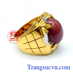 Nhẫn ruby thiên nhiên nam tính đẹp đeo may mắn và thành công trong sự nghiệp