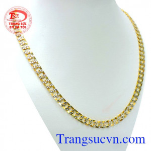 Dây chuyền vàng 18k nhập khẩu nguyên chiếc. Dây chuyền vàng ý dẹt