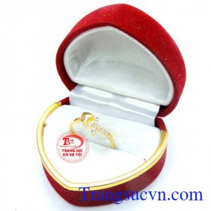 Nhẫn nữ vàng tây 10k thiết kế kiểu dáng sang trọng quý phái, nhẫn nữ đẹp, tinh tế. 