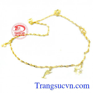 Lắc chân vàng cho nữ cá tính với thiết kế đẹp,