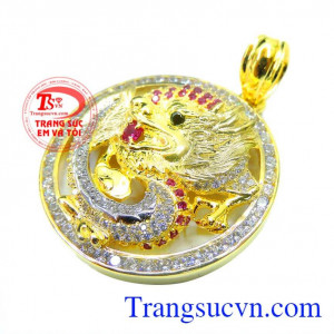 Mặt rồng vàng 3D uy quyền đẹp