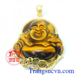 Mặt di lặc đá mắt hổ hạnh phúc mặt Phật Di Lặc sẽ giúp mang lại may mắn và loại bớt sự thù địch, giúp tâm trí minh mẫn và giảm bớt căng thẳng