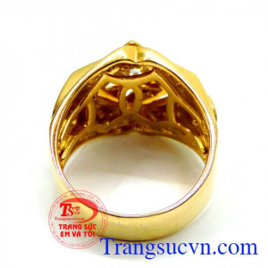 Nhẫn nam vàng sĩ tử đính đá đẹp mang lại vẻ đẹp quý phái quyền lực cho đấng mày râu