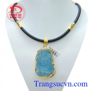 Bộ dây da đá aquamarine sang trọng Aquamarine đem lại nhiều may mắn, làm tăng vẻ đẹp của người sở hữu và thịnh vượng cho gia chủ