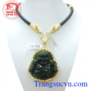 Bộ mặt dây canxedon mang lại tiền tài với kiểu dáng sang trọng kết hợp cùng dây da bọc rồng đẹp với mặt phật canxedon