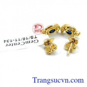 Hoa tai saphire nữ thời trang đẹp