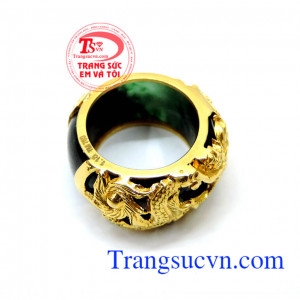 Nhẫn ngọc bọc rồng quý phái đẹp