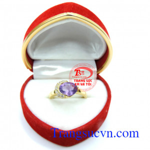 Nhẫn thạch anh tím nữ trang đẹp