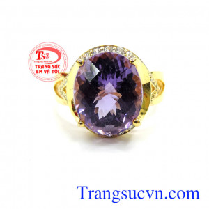 Nhẫn thạch anh tím thời trang đẹp