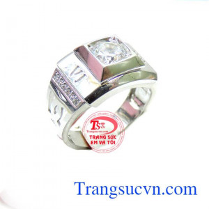 Nhẫn vàng trắng nam tính 10k